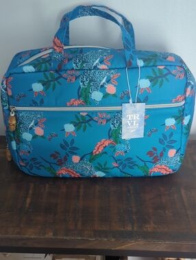TRVL Teal Floral Travel Bag